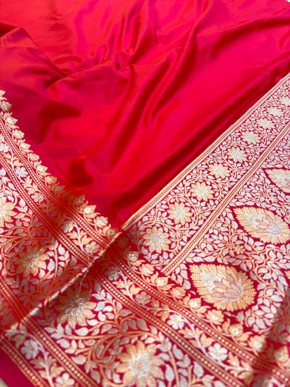 Banarasi Silk Ganga Jamuna Plain Rich Pallu
