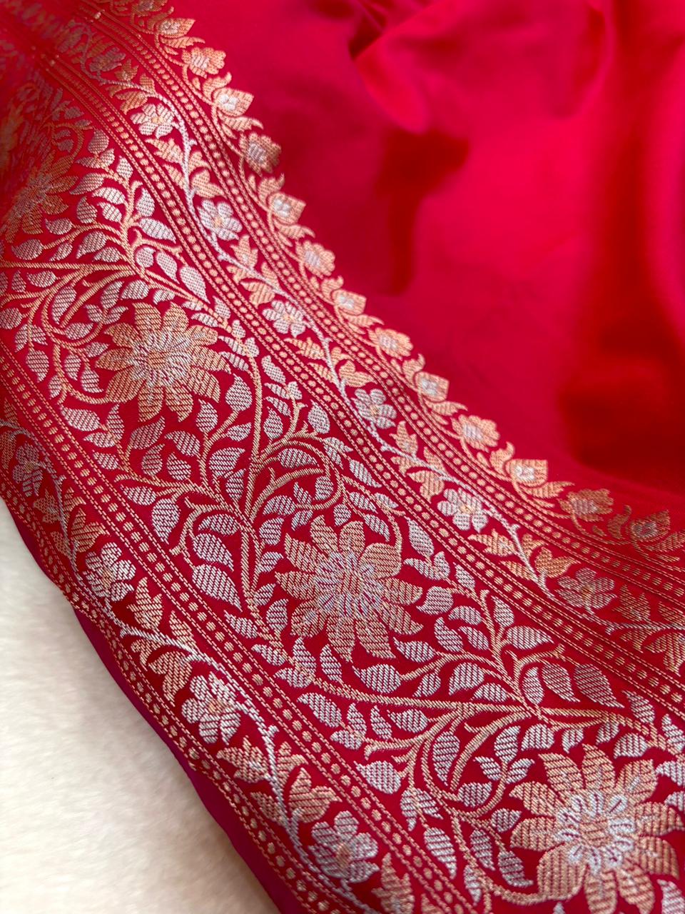 Banarasi Silk Ganga Jamuna Plain Rich Pallu