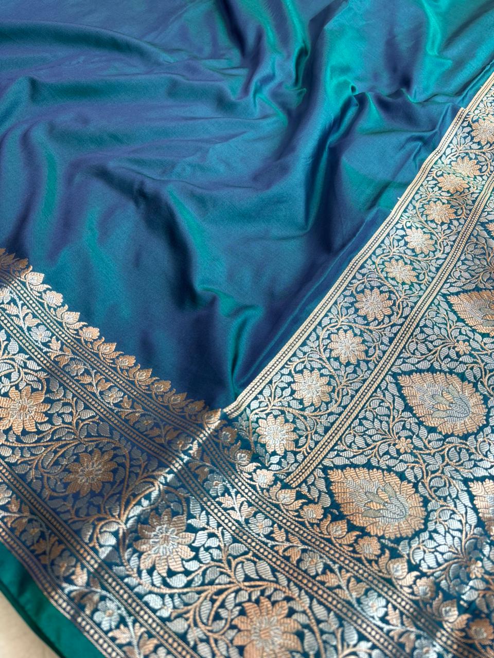 Banarasi Silk Ganga Jamuna Plain Rich Pallu
