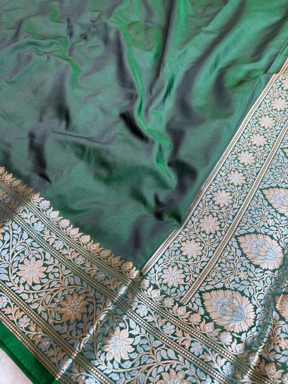 Banarasi Silk Ganga Jamuna Plain Rich Pallu