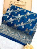 Saree Banarasi Pure Khaddi Geoergette Jaal & Buti