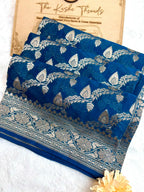 Saree Banarasi Pure Khaddi Geoergette Jaal & Buti