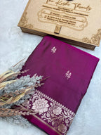 Saree Mahsru Silk Buti Wine