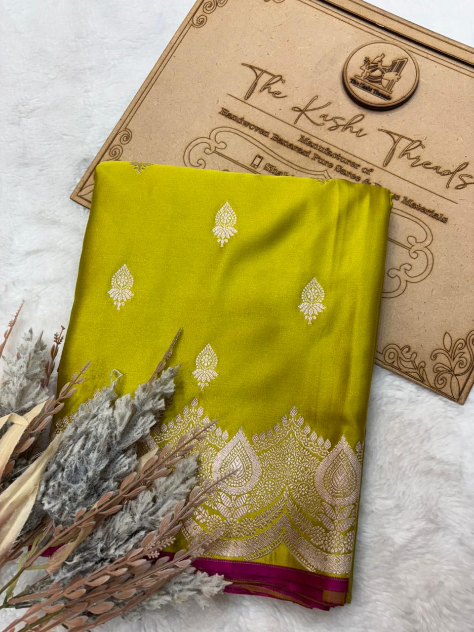 Saree Mashru Silk Buti Skirt Border