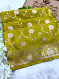 Saree Mashru Silk Jaal lotus border