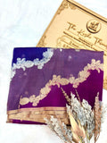 Saree Pure Banarasi Kora Silk borderless rangkat silver gold zari