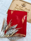 Saree Pure Kora Meena Buta Red
