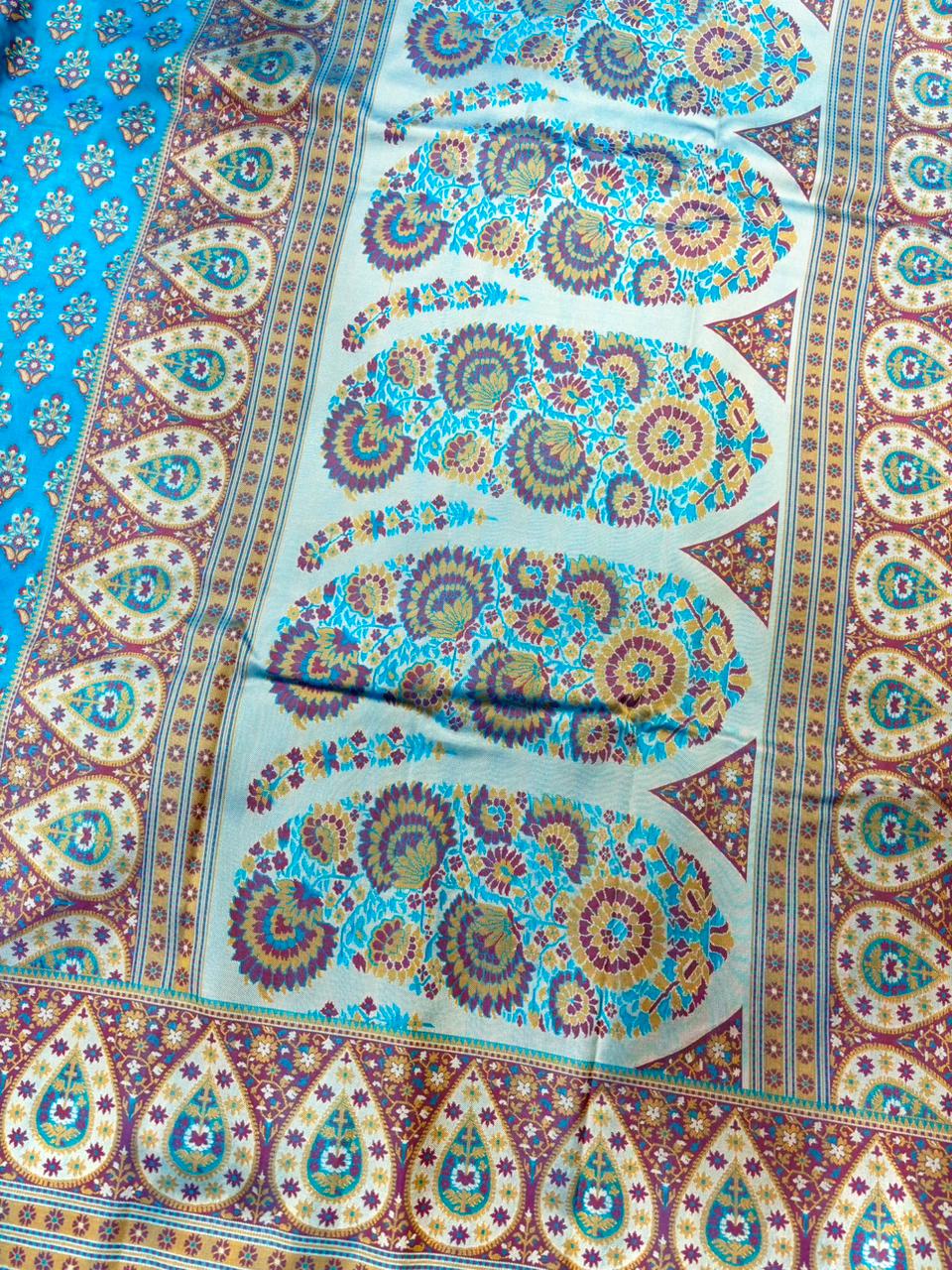 Saree Banarasi Pashmina Weaving Blue