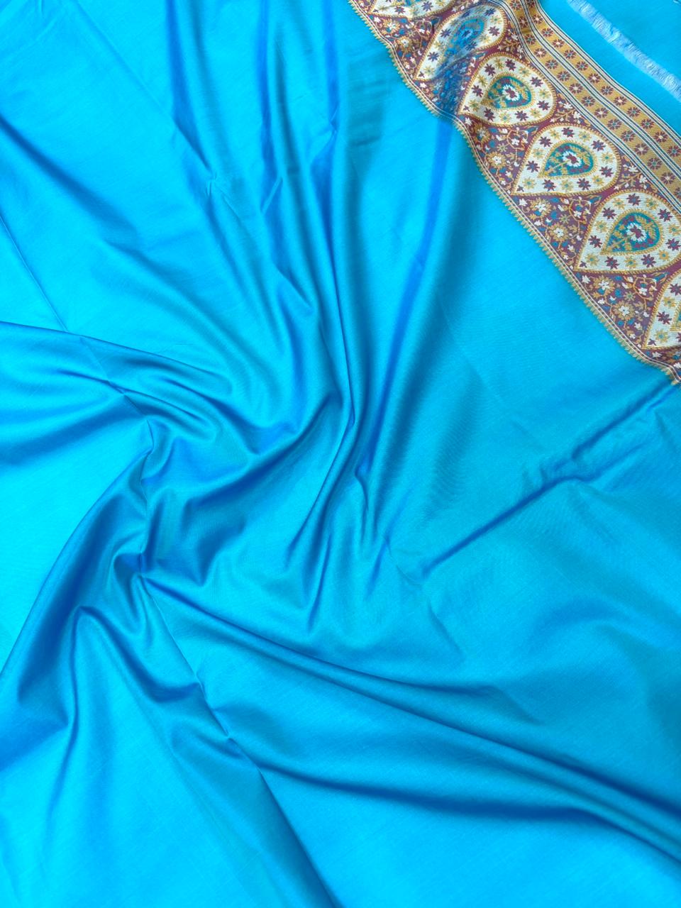 Saree Banarasi Pashmina Weaving Blue