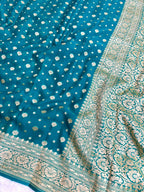 Saree Banarasi Pure Khaddi Geoergette Dual Buti Red