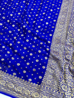 Saree Banarasi Pure Khaddi Geoergette Dual Buti Red
