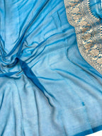 Saree Banarasi Pure Khaddi Geoergette Jaal & Buti
