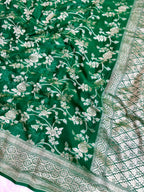 Saree Banarasi Pure Khaddi Geoergette Jangla Blue