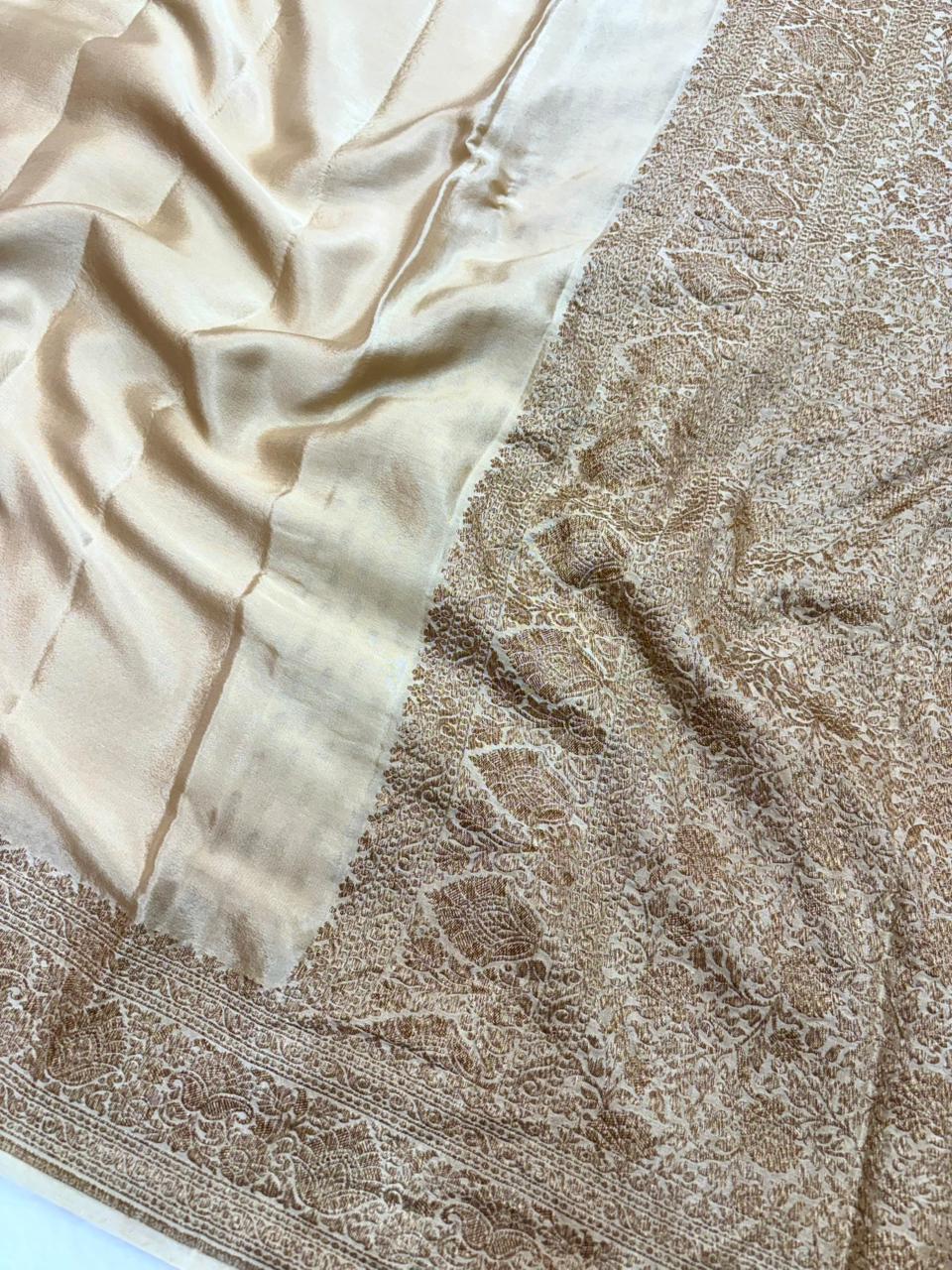 Saree Banarasi Pure Khaddi Geoergette Plain Black