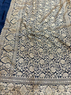 Saree Banarasi Pure Khaddi Geoergette Plain Black