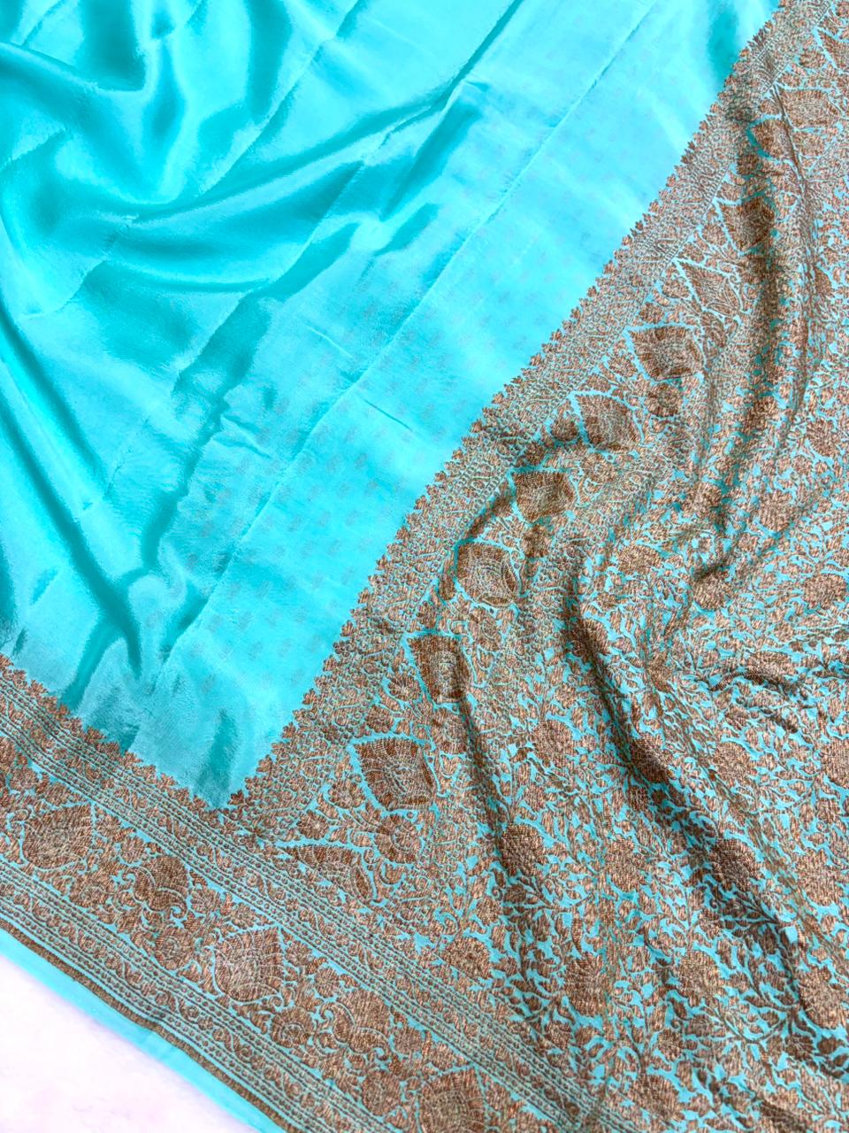 Saree Banarasi Pure Khaddi Geoergette Plain Black