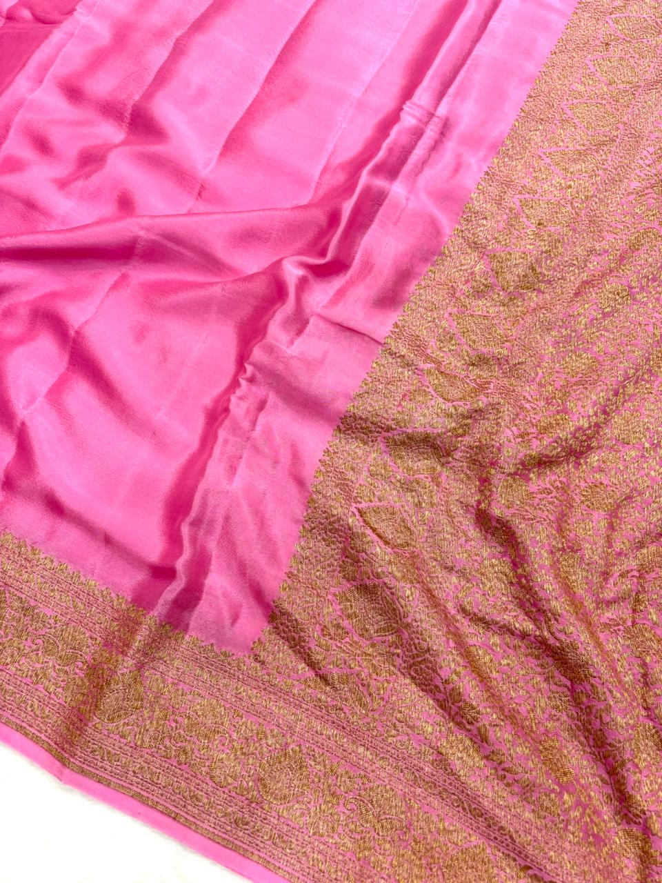 Saree Banarasi Pure Khaddi Geoergette Plain Black