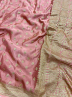 Saree Banarasi Pure Khaddi Geoergette Small Buti Grey