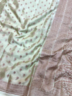 Saree Banarasi Pure Khaddi Geoergette Small Buti Grey