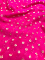 Saree Banarasi Pure Khaddi Geoergette Small Buti Rani Pink