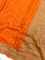 Saree Banarasi Pure Khaddi Geoergette Small Buti Rani Pink