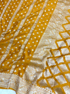 Saree Banarasi Pure Khaddi Geoergette Stripe & Buti