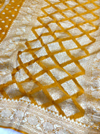 Saree Banarasi Pure Khaddi Geoergette Stripe & Buti