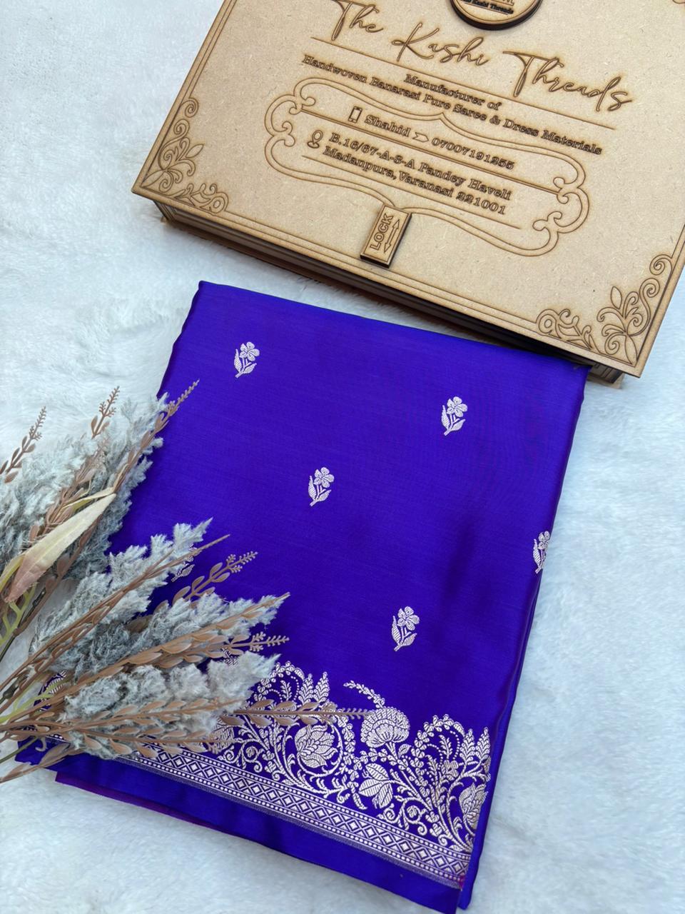 Mahru Silk SmallSaree  Buti Royal Blue