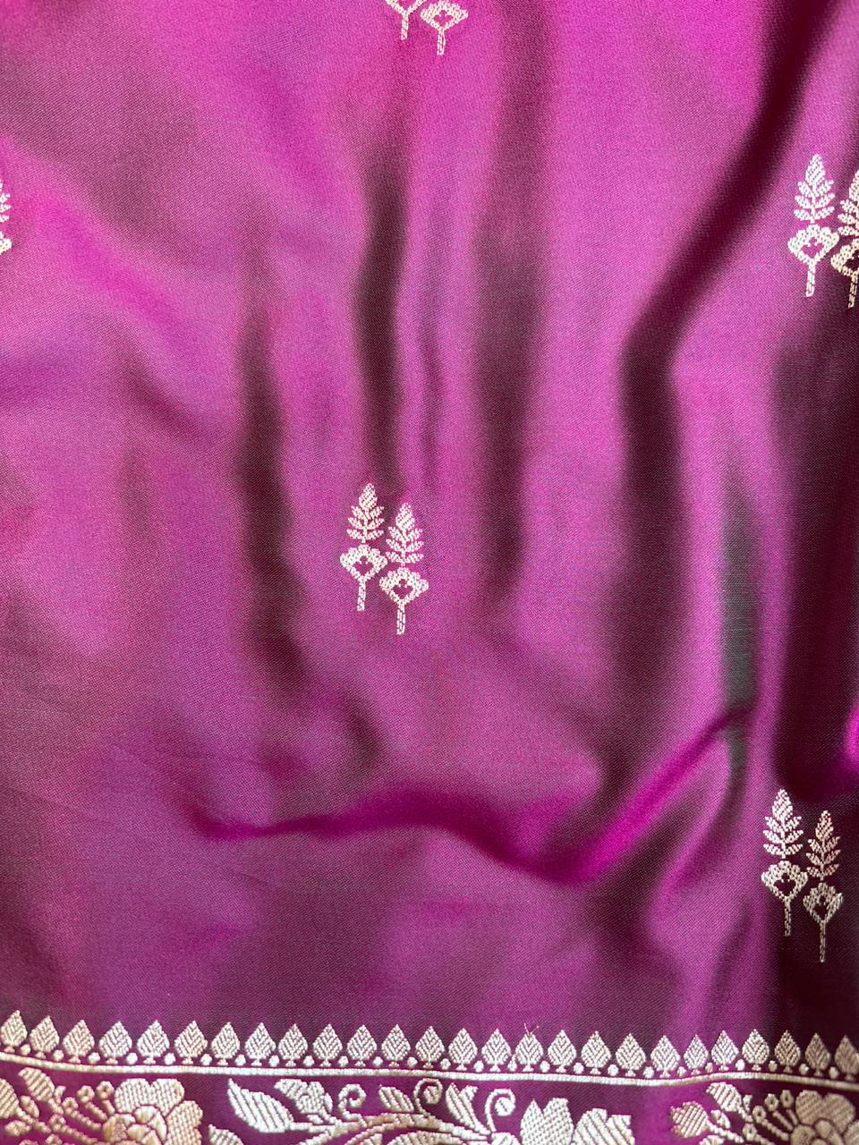 Saree Mahsru Silk Buti Wine
