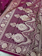 Saree Mahsru Silk Buti Wine