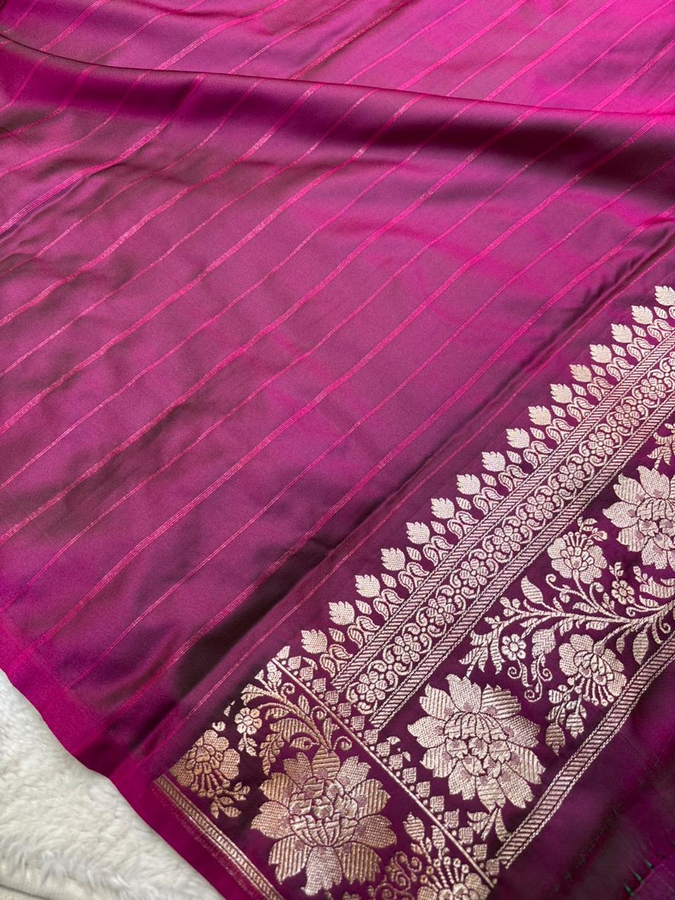 Saree Mahsru Silk Buti Wine