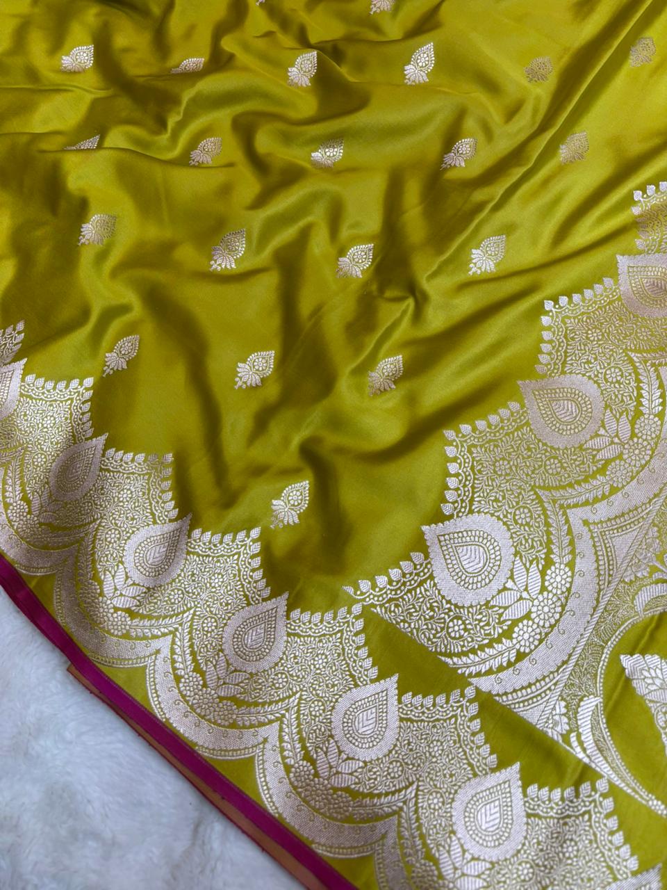 Saree Mashru Silk Buti Skirt Border