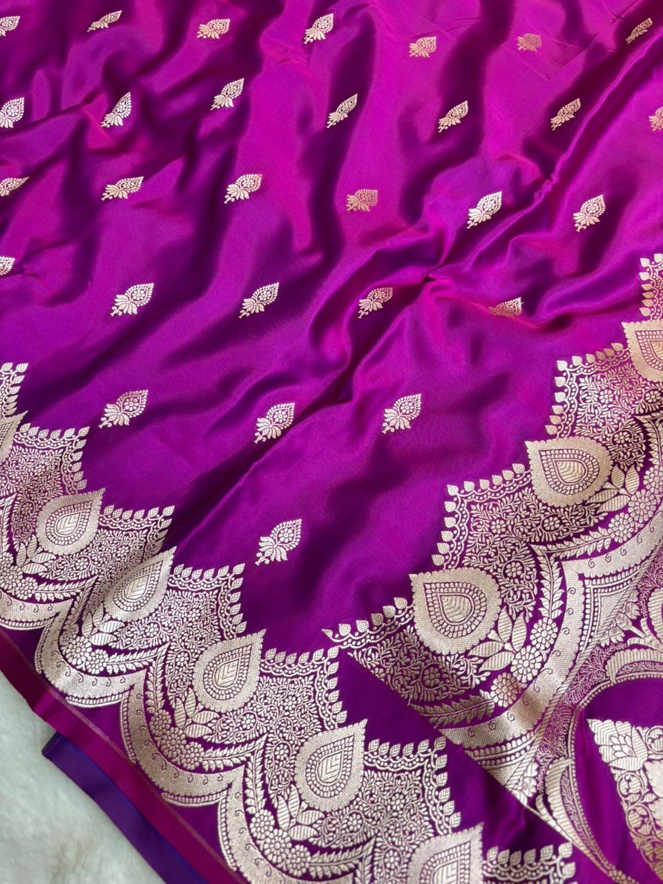 Saree Mashru Silk Buti Skirt Border