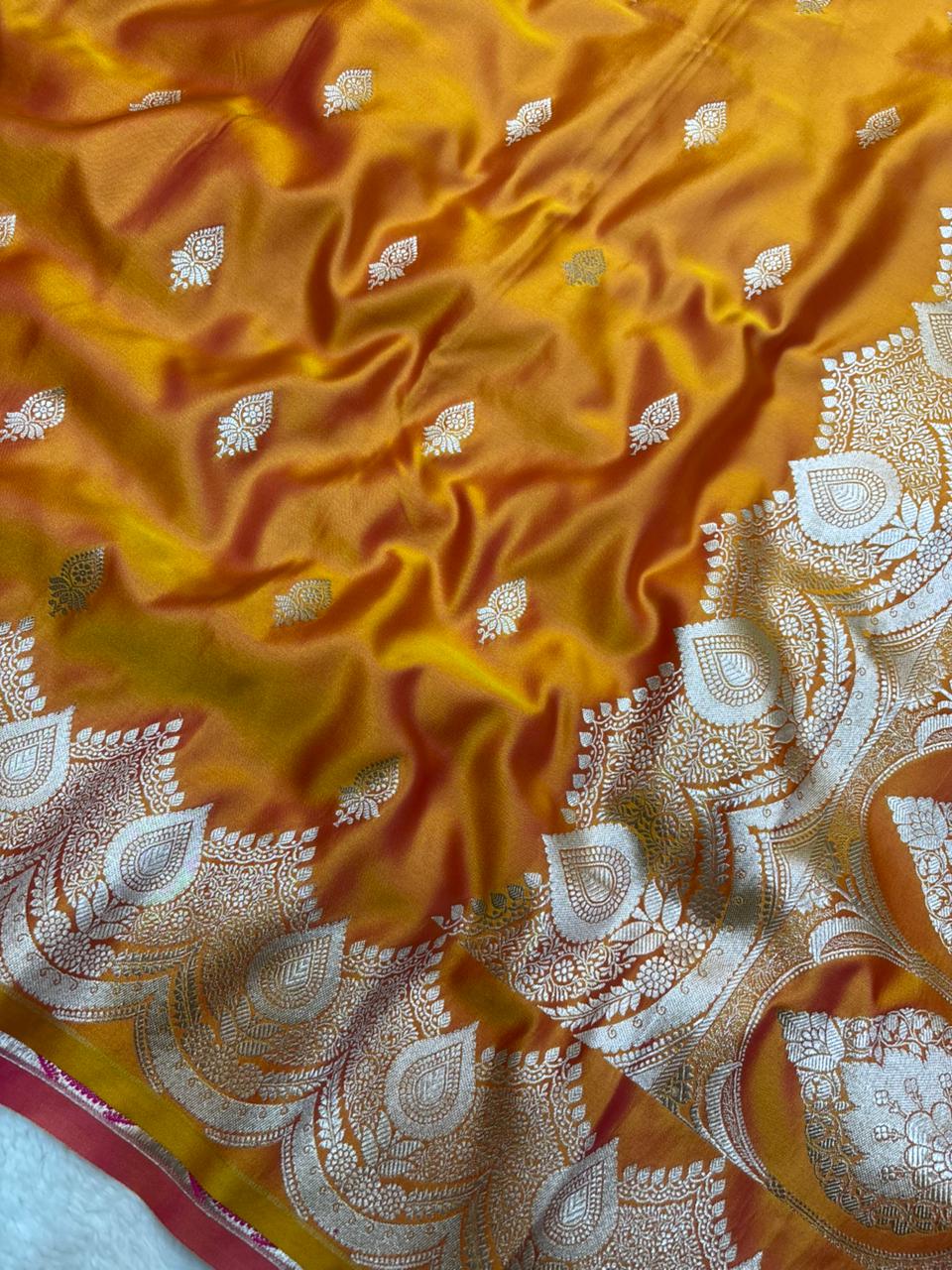 Saree Mashru Silk Buti Skirt Border