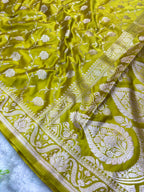 Saree Mashru Silk Jaal lotus border