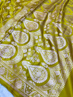 Saree Mashru Silk Jaal lotus border