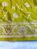 Saree Mashru Silk Jaal lotus border