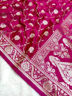 Saree Mashru Silk Jaal lotus border