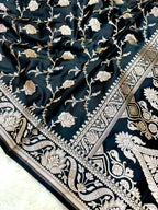 Saree Mashru Silk Jaal lotus border