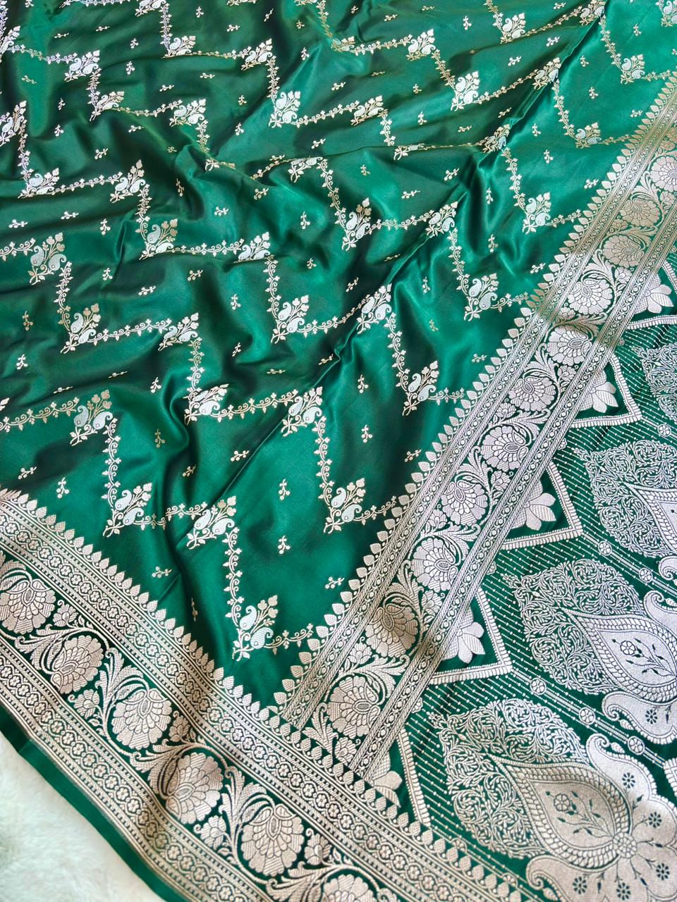 Saree Mashru Silk Laheria Meenakari