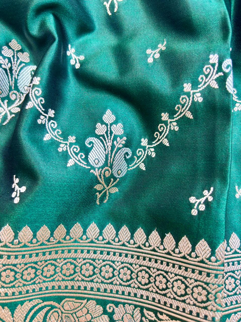 Saree Mashru Silk Laheria Meenakari