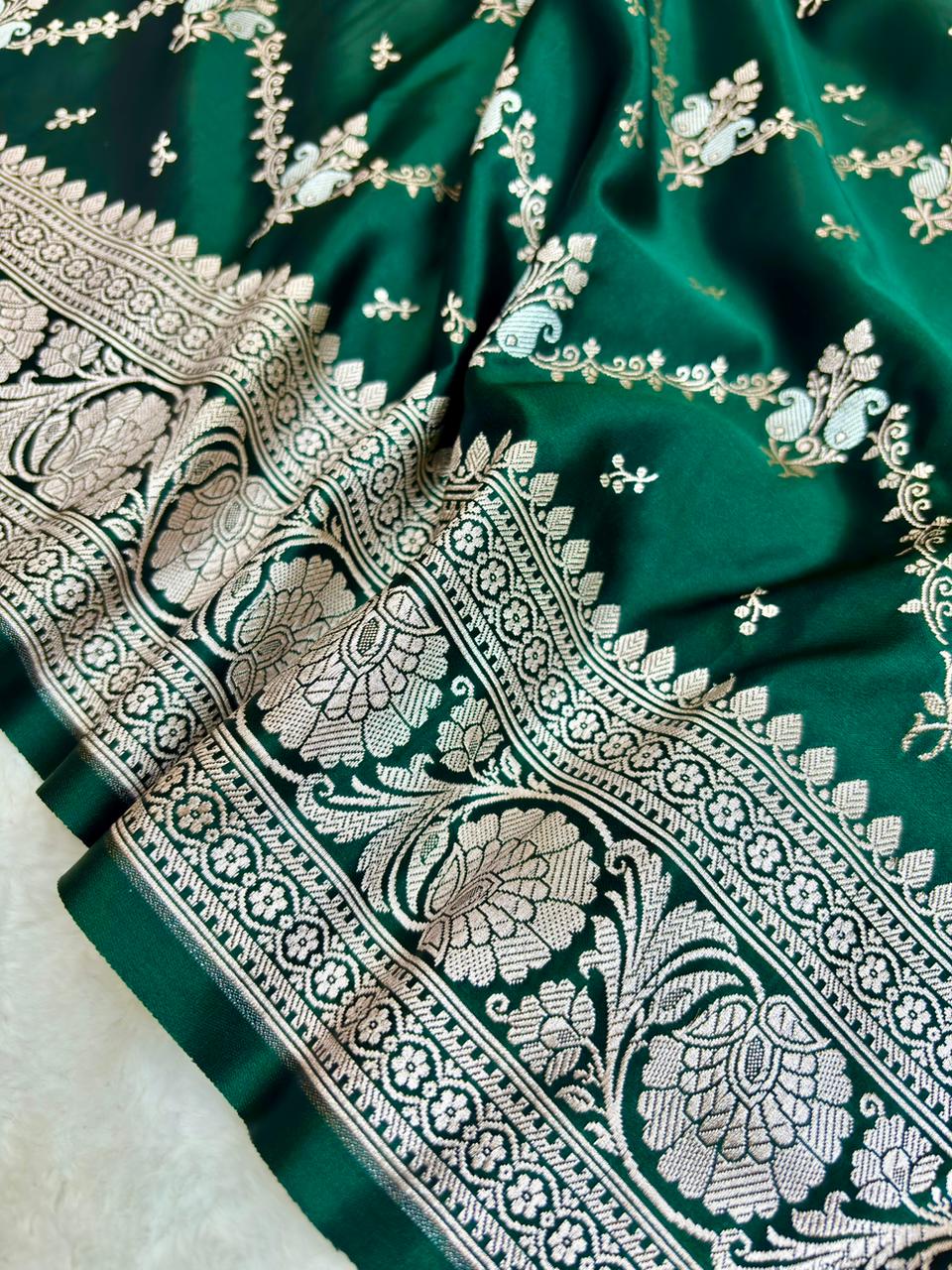 Saree Mashru Silk Laheria Meenakari
