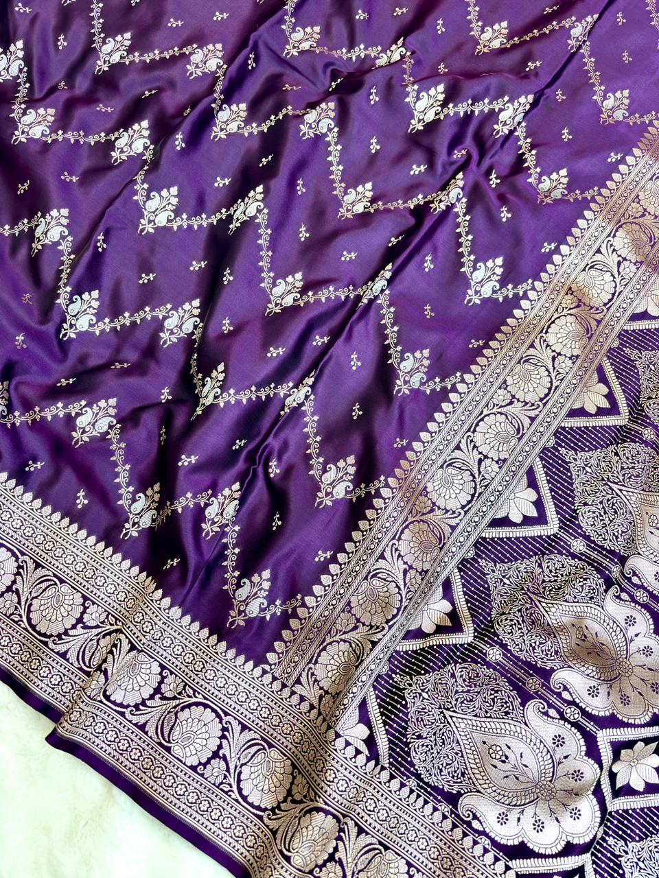 Saree Mashru Silk Laheria Meenakari