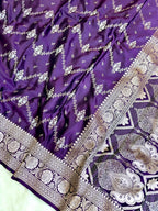 Saree Mashru Silk Laheria Meenakari