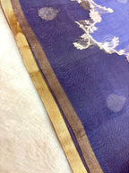 Saree Pure Banarasi Kora Silk borderless Jaal rangkat silver gold zari