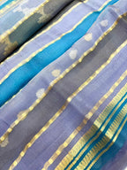 Saree Pure Banarasi Kora Silk borderless Jaal rangkat silver gold zari