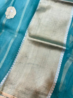 Saree Pure Banarasi Kora Silk borderless buta