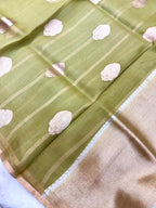 Saree Pure Banarasi Kora Silk borderless buta