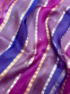 Saree Pure Banarasi Kora Silk borderless rangkat silver gold zari