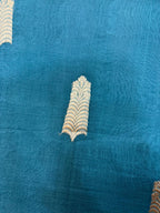 Saree Pure Kora Big Buta Blue